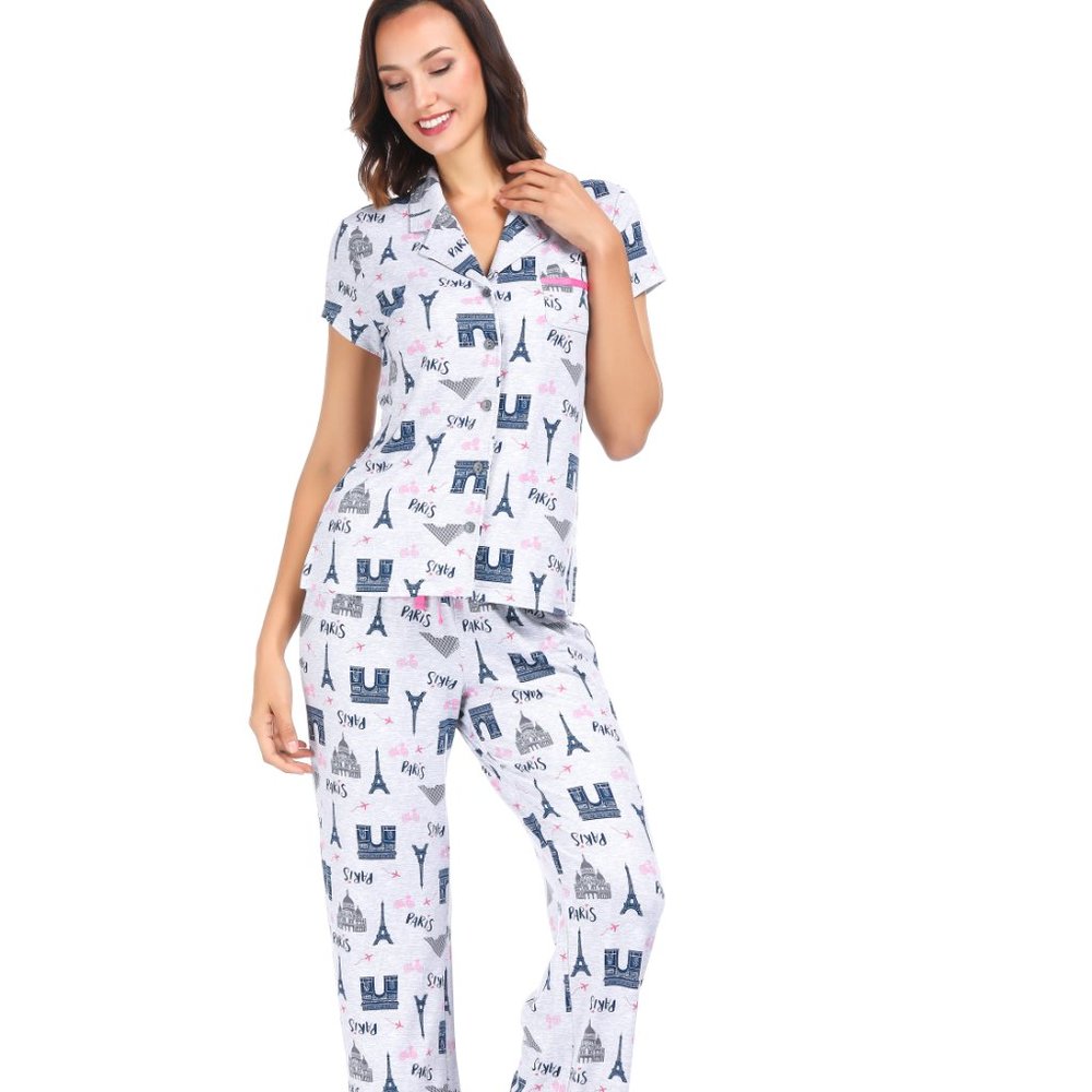 BRAND NEW Short Sleeve Notch PJ Set - Picture 2 of 6